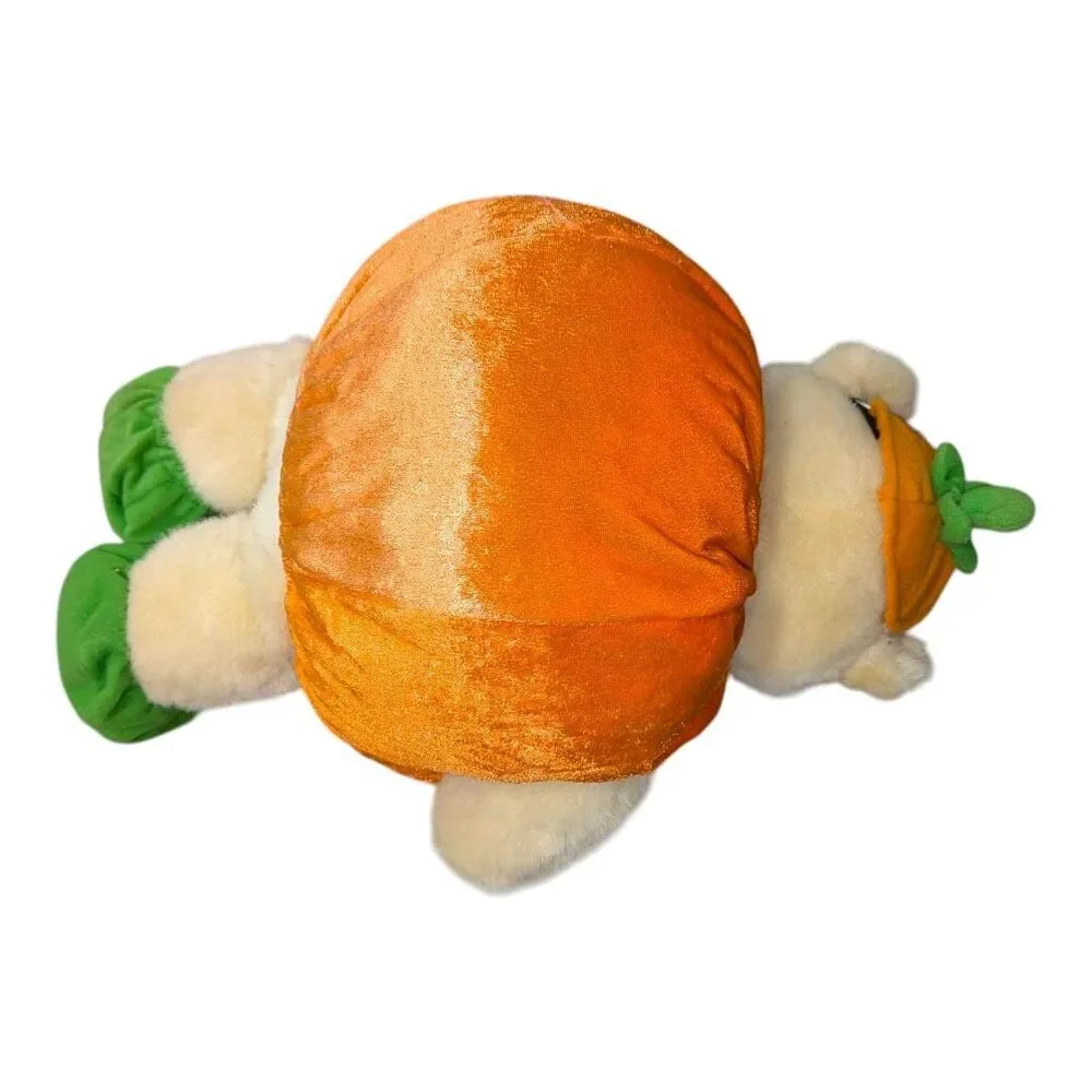 Halloween Pumpkin Teddy Bear Plush Cream Bear in Jack-O-Lantern Costume Fall